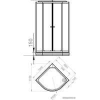 Душевая кабина Saniteco SN-8005B 100x100 (тонированное стекло)