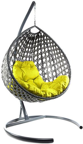 M-Group Капля Люкс 11030311 (серый ротанг/желтая подушка)