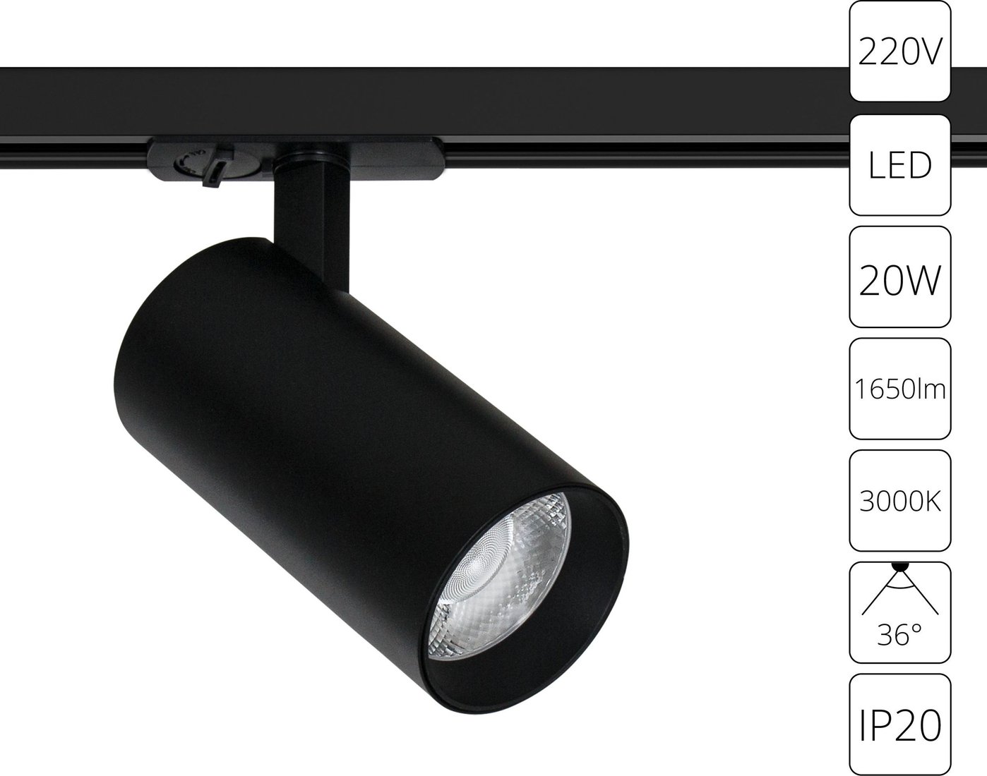 

Трековый светильник Arte Lamp Bene A1937PL-1BK