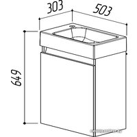  Belux Тумба под умывальник Темпо НП50 (бетон)