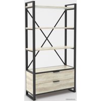 Стеллаж Hype Mebel Стандарт Люкс 50x200 (черный/древесина белая)