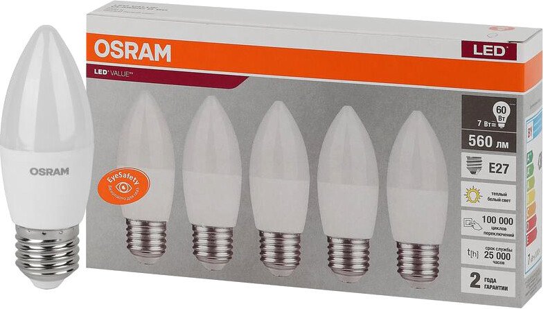 

Светодиодная лампочка Ledvance LED Value 4058075578012 E27 7 Вт 3000 К