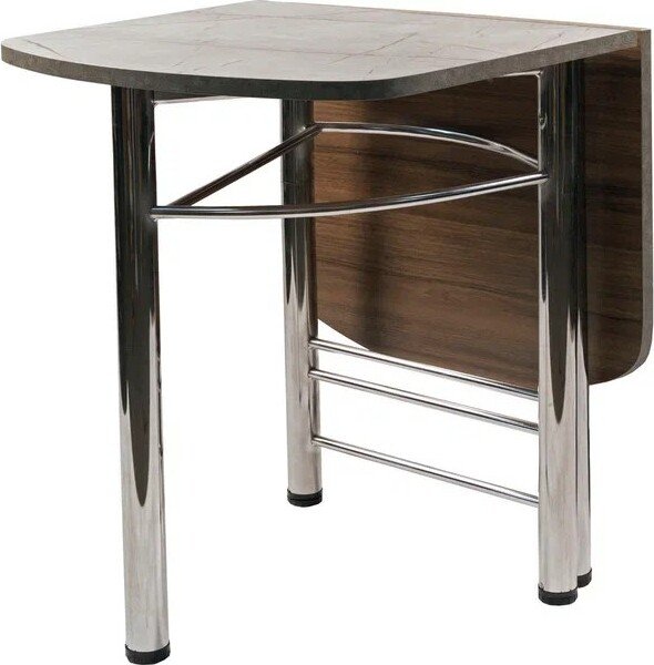 

Кухонный стол ВВР Пристенный (каспий серый/хром, пластик)