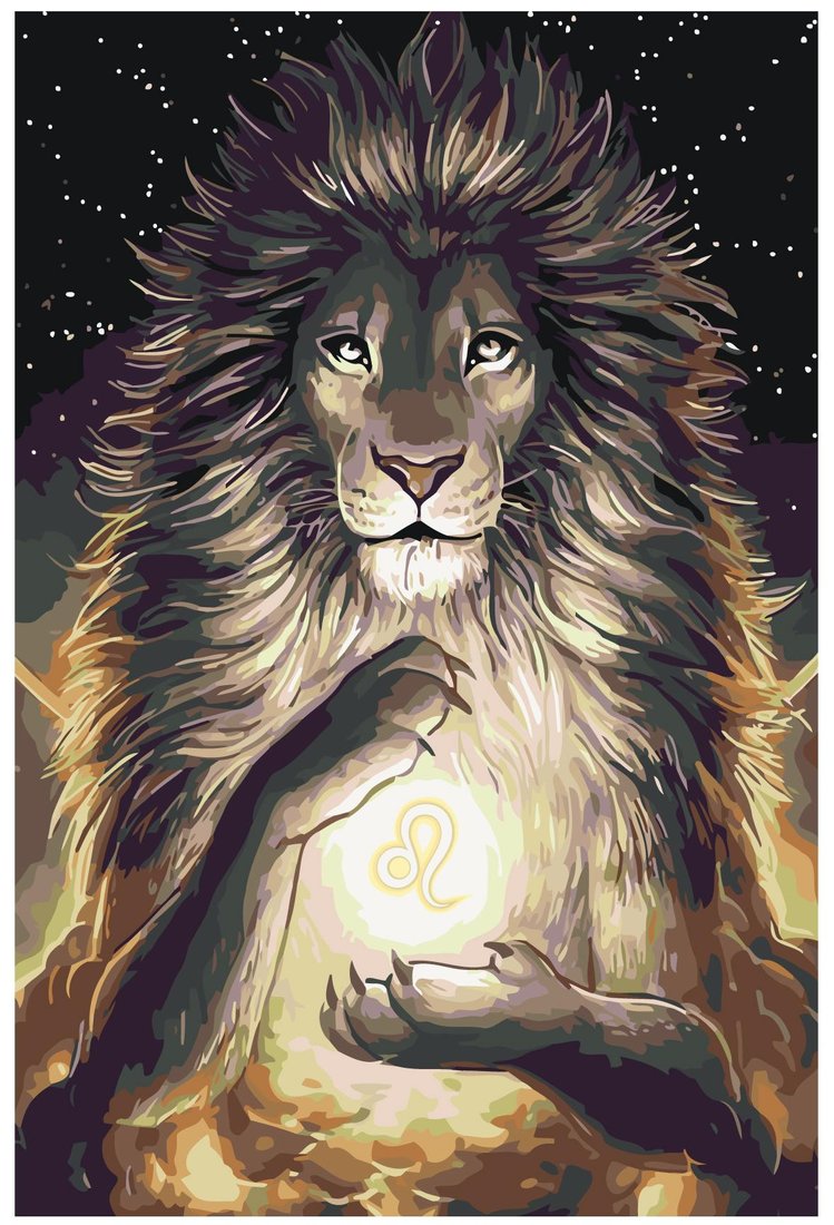 

Картина по номерам SLAVINA Лев Знак зодиака KTMK-lionsign02