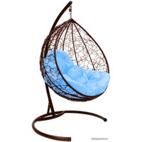 Подвесное кресло M-Group Капля 11020203 (коричневый ротанг/голубая подушка)