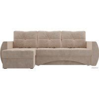 Угловой диван Лига диванов Сатурн 101045 (левый, велюр, бежевый)