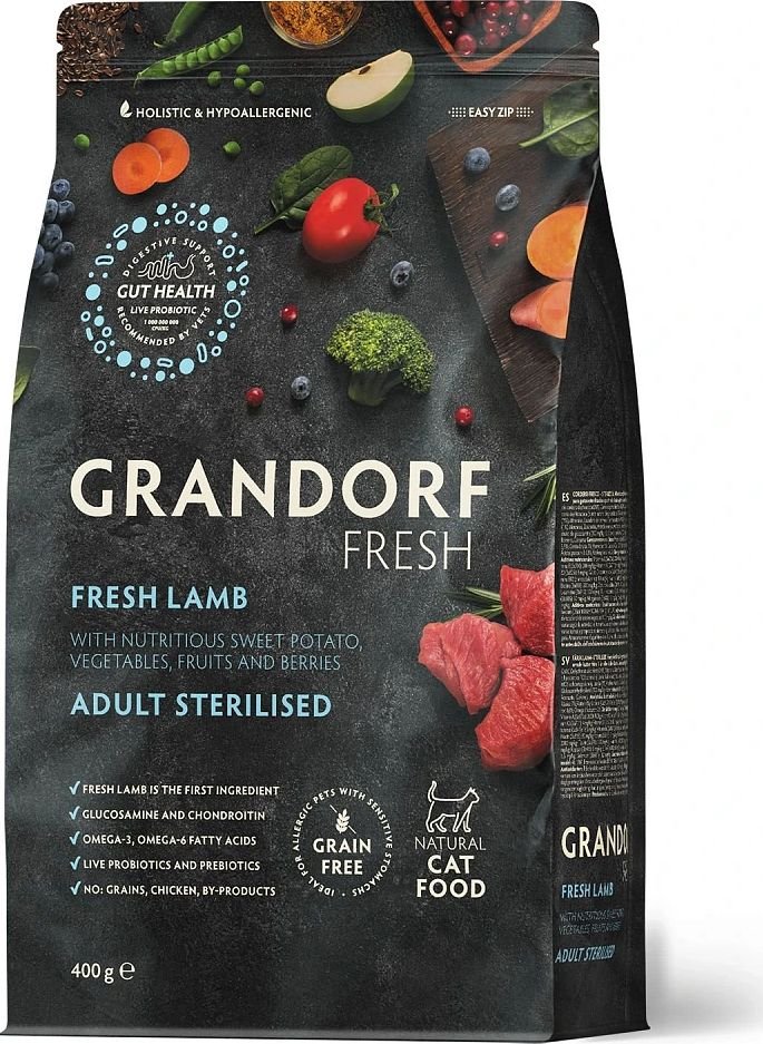 

Сухой корм для кошек Grandorf Fresh Adult Sterilised (Ягненок и батат) 400 г