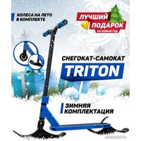 Самокат на лыжах Plank Triton P20-TRI100B+SKI (синий)