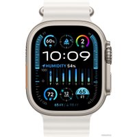 Умные часы Apple Watch Ultra 2 LTE 49 мм (титановый корпус, титановый/белый, ремешок из эластомера)