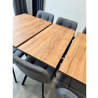 Кухонный стол Notta Лиман 120/160x80 619210 (дуб крафт золотой/черный матовый)