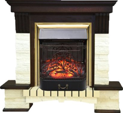 

Каминокомплект Smolcom Stone Montebello STD-ASP с Majestic FX M Brass (темный орех)