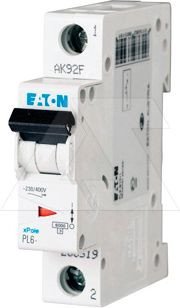 Выключатель автоматический Eaton PL6-C2/1 1P 2A C 6KA 1M 286528