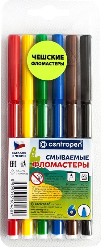 

Фломастеры Centropen Пингвины 7790 0685 (6 цв)