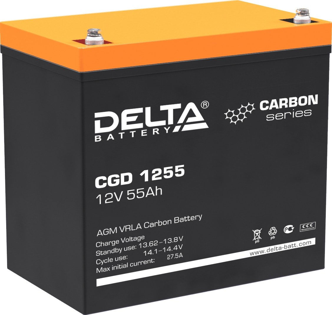 

Аккумулятор для ИБП Delta CGD 1255 (12В/55 А·ч)
