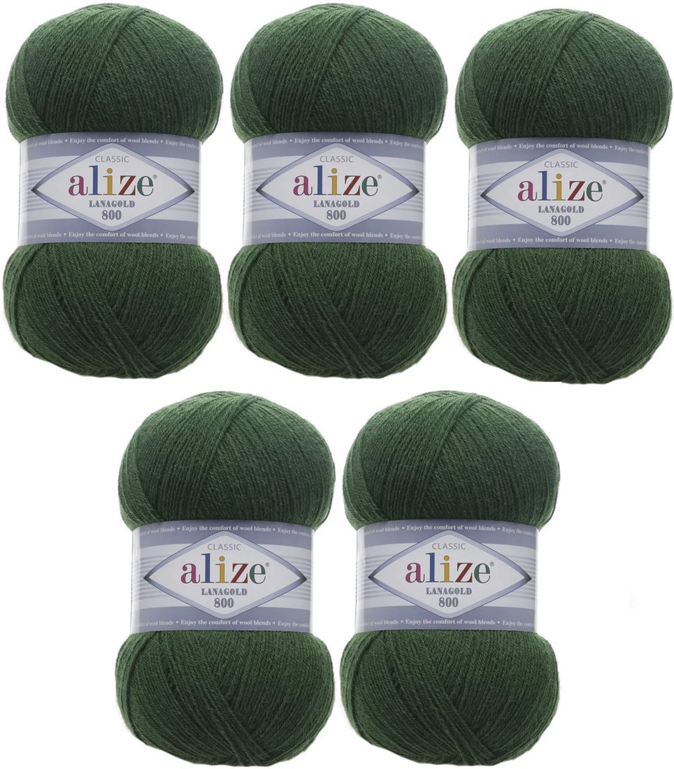 

Набор пряжи для вязания Alize Lanagold 800 118 (800 м, трава, 5 мотков)