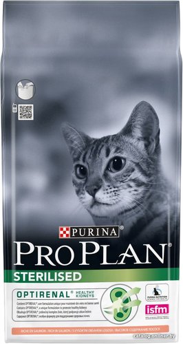 Сухой корм для кошек Pro Plan Sterilised Adult Optirenal с лососем 10 кг