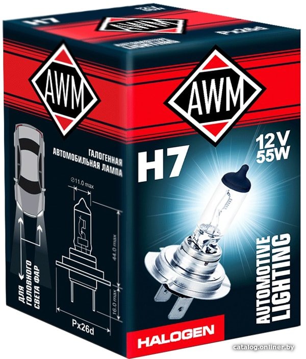 Галогенная лампа AWM H7 12V 55W PX26D 1шт