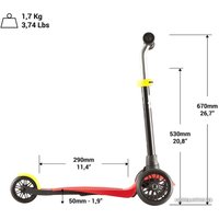 Трехколесный самокат Oxelo B1 (красный)