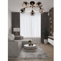 Припотолочная люстра Mirastyle MH-1570B/5 BK+FGD+WOOD