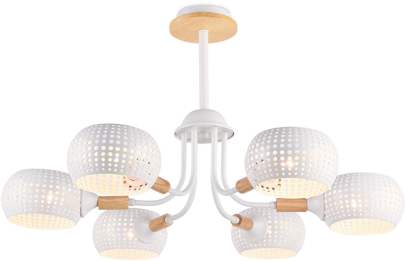 

Люстра средней высоты Ambrella light Traditional TR80166/6 WH/LWD (белый/светлое дерево)