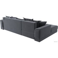 Угловой диван Лига диванов НордСтар левый 121110L (велюр серый/подушки велюр серый)