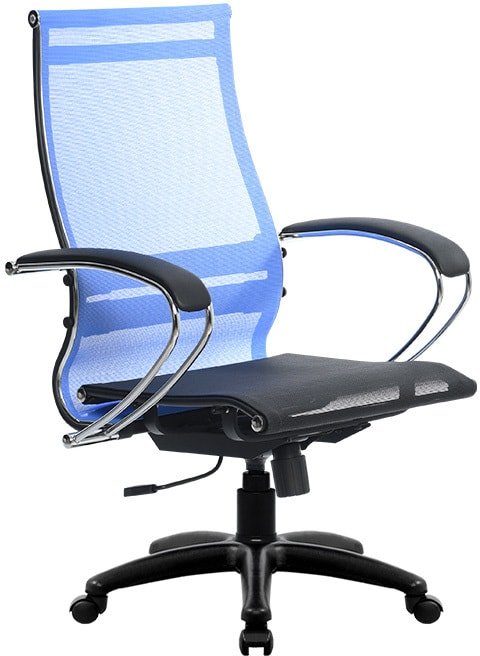 

Офисное кресло Metta SK-2-BK Комплект 9, Pl тр/сеч (пластиковые ролики, васильковый)