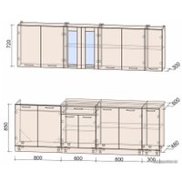 Готовая кухня Интерлиния Мила 25 (дуб золотой-антрацит-дуб бунратти)