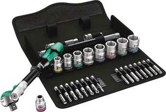 Набор трещотка с головками и битами Wera Zyklop 8100 SC 6 28-pcs 004076 (28 предметов)