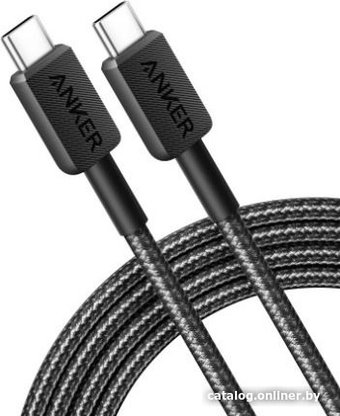 Кабель Anker PowerLine 322 A81F5 USB Type-C - USB Type-C (0.9 м, черный)