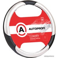 Оплетка на руль Autoprofi AP-1010 BK/SILVER (M) (черный/серебристый)