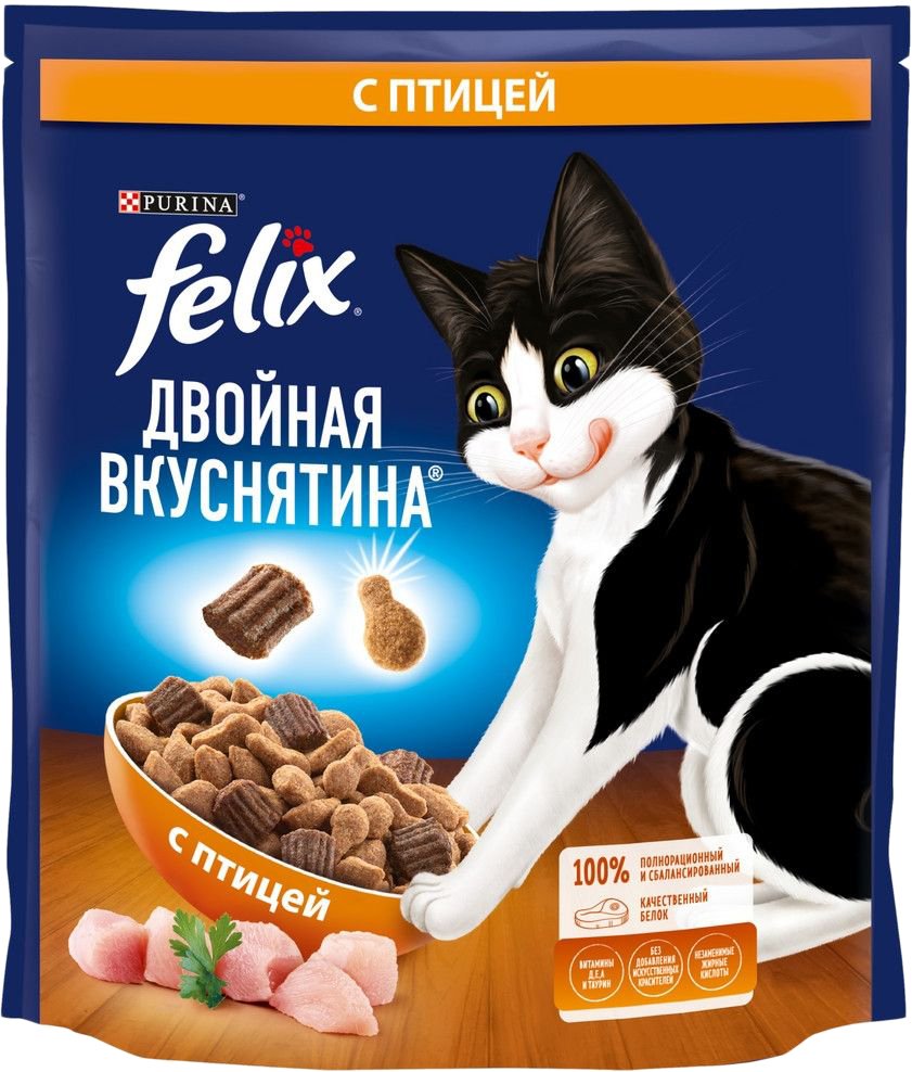 

Сухой корм для кошек Felix Двойная вкуснятина с птицей 600 г