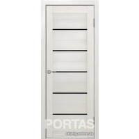 Межкомнатная дверь Portas S22 90x200 (французский дуб, стекло lacobel черный лак)