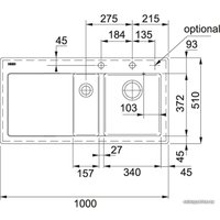 Кухонная мойка Franke Mythos MTK 651-100 (ваниль, чаша справа)
