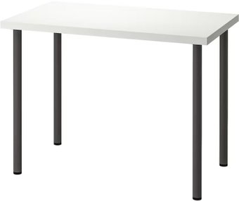 Стол Ikea Линнмон/Адильс 194.161.84 (белый/темно-серый)