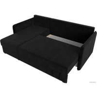 Угловой диван Лига диванов Слим левый (велюр черный)