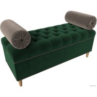 Банкетка Лига диванов Глория 113661 (велюр зеленый/коричневый/коричневый)
