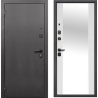 Металлическая дверь Guard Зеркало серебристый/белый матовый (86x205, левая)