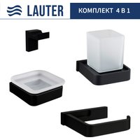 Набор аксессуаров для ванной Lauter 21SH7062 + 21SH7052 + 21SH7092 + 21SH7102 (Matt Black, 4 предмета)