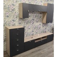 Тумба MLK скайлайн 1 ящик/2 дверки (графит)