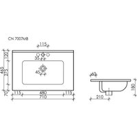 Умывальник Ceramica Nova Element CN7007MB