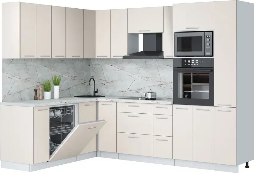 

Готовая кухня Интерлиния Мила Лайт 1.896х2.68 (персидский жемчуг/персидский жемчуг/серый каспий)