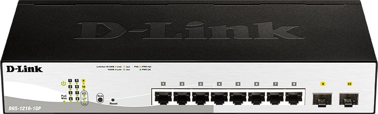 Управляемый коммутатор 2-го уровня D-Link DGS-1210-10P/FL1A
