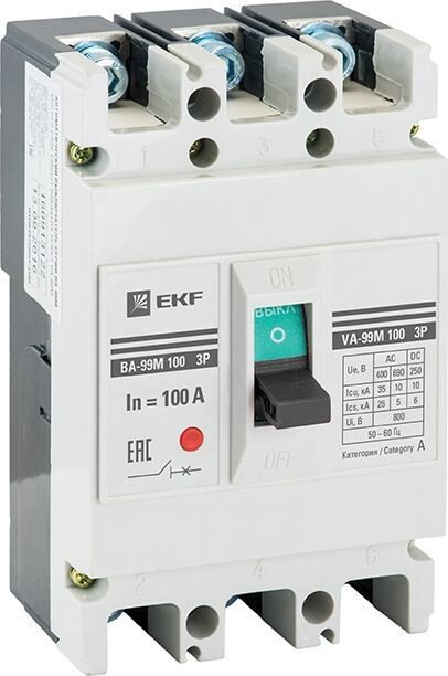 

Выключатель нагрузки EKF PROxima ВА-99М 100/63А 3P 35кА mccb99-100-63m