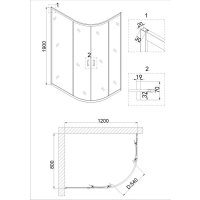 Душевой уголок Niagara NG-6821-08 120x80x195 (черныйпрозрачное стекло)