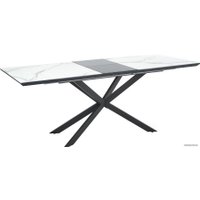 Кухонный стол Halmar Diesel 160-200/90 (белый мрамор/темно-серый/черный)