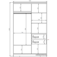 Шкаф-купе Рэйгрупп 138450 SSX Elgon РГ-11.02 (сосна натуральная/хром)