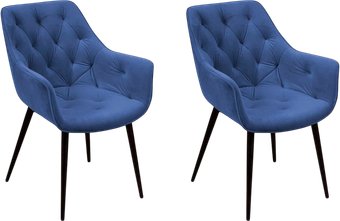 Стул с подлокотниками Ваш день Archi Barkhat 81 (темно-синий, 2шт)