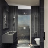 Душевая дверь MaybahGlass 198x60 MGD-453-5 (сатин стекло/хром матовый)