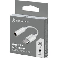 Адаптер Breaking 24561 USB Type-C - 3.5 Jack (белый) в Солигорске