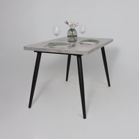 Кухонный стол Мамадома Borg radial-120 раздвижной 120-160х80 (серый сланец/черный)